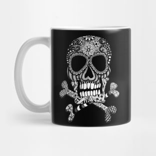 Black and White Skull and Crossbones Mug